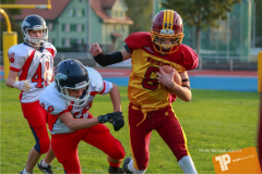 Beim US-Sports spiel der American Football - U16 zwischen dem Winterthur Warriors U16 und dem Calanda Broncos U16, on Saturday,  29. September 2018 im Sportanlage Deutweg in Winterthur . (TOPpictures/Michael Walch)

Bild-Id: WAM_46098