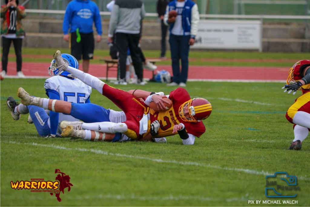 Beim US-Sports spiel der American Football -U19 zwischen dem Winterthur Warriors und dem Zurich Renegades, on Saturday,  06. April 2019 im Deutweg  in Winterthur. (Just Pictures/Michael Walch)Bild-Id: WAM_56082