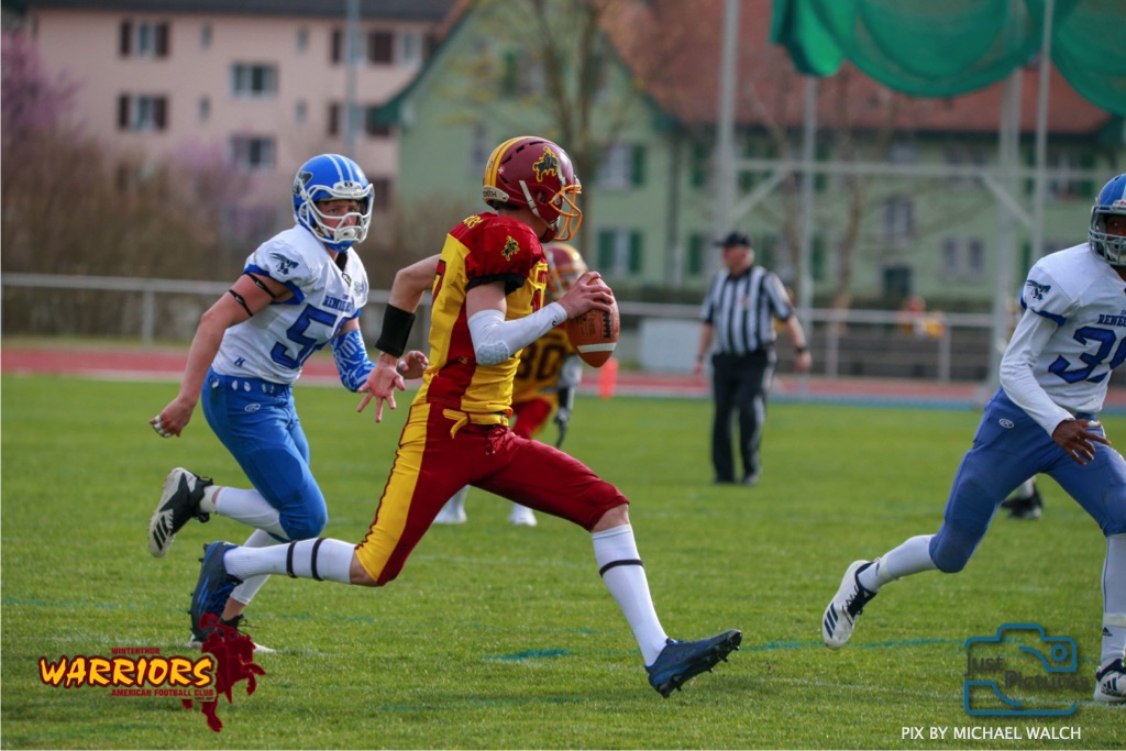 Beim US-Sports spiel der American Football -U19 zwischen dem Winterthur Warriors und dem Zurich Renegades, on Saturday,  06. April 2019 im Deutweg  in Winterthur. (Just Pictures/Michael Walch)Bild-Id: WAM_56145