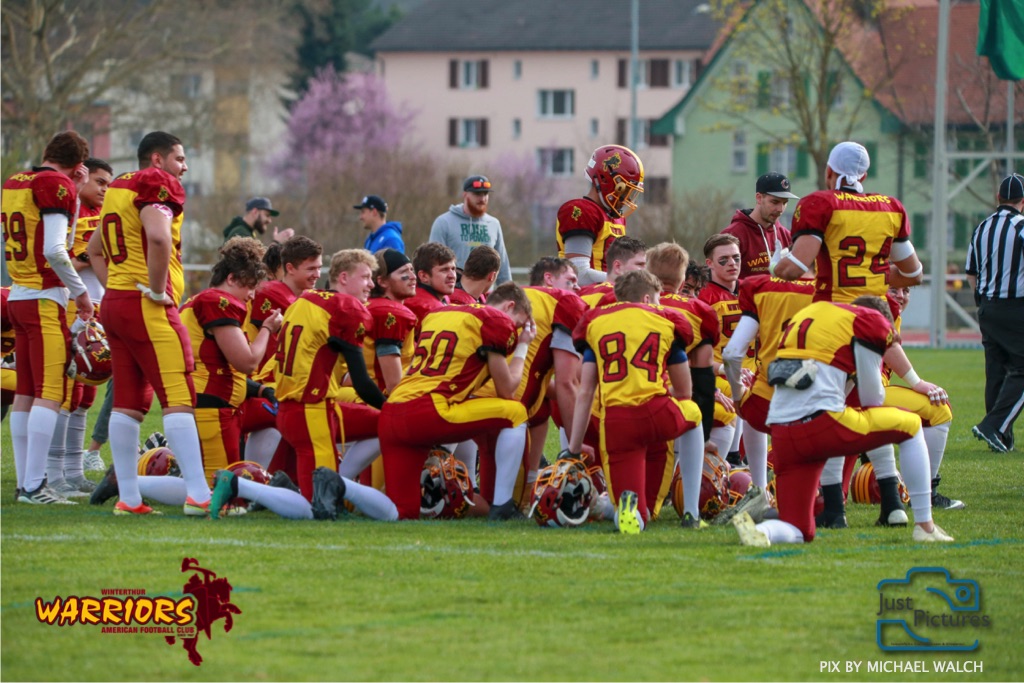 Beim US-Sports spiel der American Football -U19 zwischen dem Winterthur Warriors und dem Zurich Renegades, on Saturday,  06. April 2019 im Deutweg  in Winterthur. (Just Pictures/Michael Walch)Bild-Id: WAM_56159